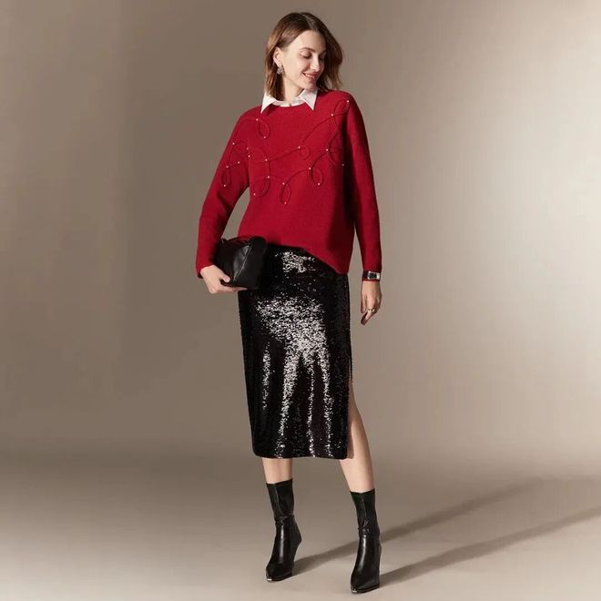 毛衣迎接元旦假期吧！开元棋牌app穿上红(图8)